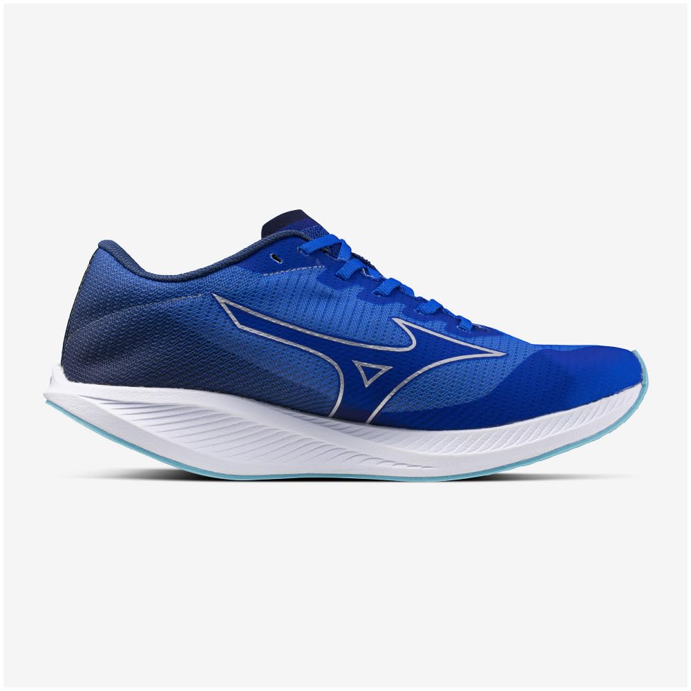 Mizuno Duel Flash Running for Club Track and Blue and Size 2E Shoes, Men's, Lightweight, Cushioned, Activities, Field, Silver, 25.5 cm,