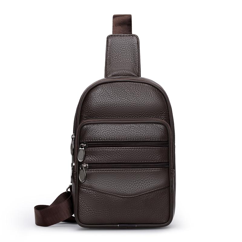 PU Chest Bag Multifunctional Men's Mobile Phone Shoulder Bag Outdoor Crossbody Bag