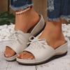 Fashion Women's Summer Wedge Heel Sandals 2025 Fashion Thick Sole Non Slip Beach Slippers Woman Bowknot Platform Slide Sandals Plus Size