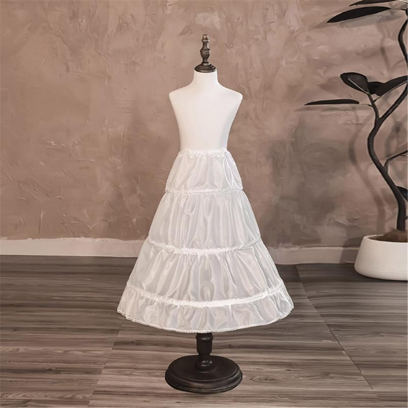 Girls Adjustable Tulle Underskirt Crinoline For Bridal Dresses 60cm Length Steel Frame Support Lightweight