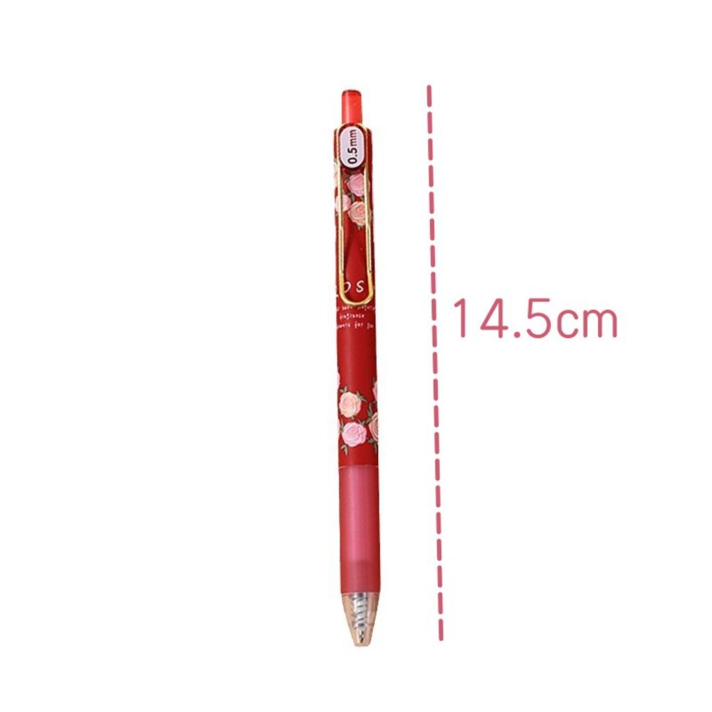 Black Ink Gel Ink Pens 0.5mm Flower Retractable Pens Creative   Office Supplies