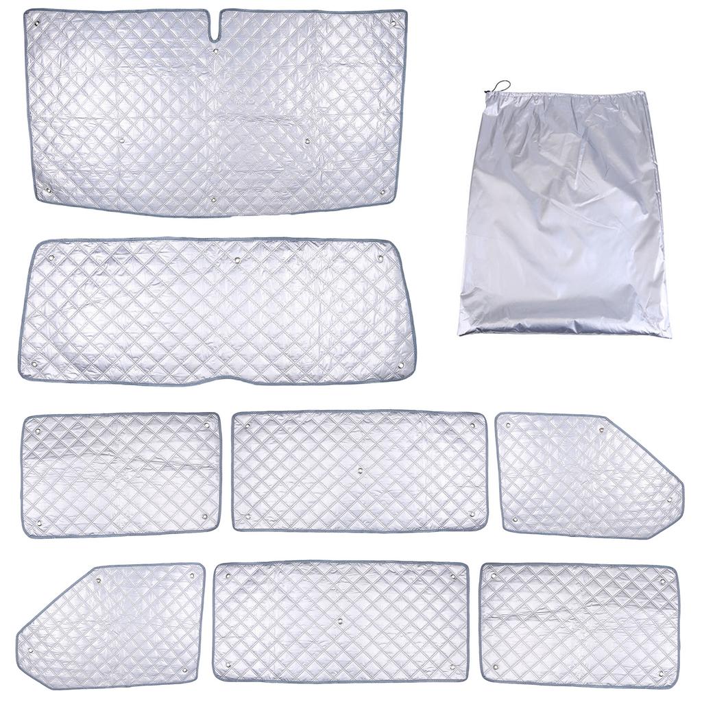 Aluminum Foil Oxford Fabric Window Front Screen Cover for T5 T6 Windscreen Cover Front Window Internal Sunshade Sun Visor Set