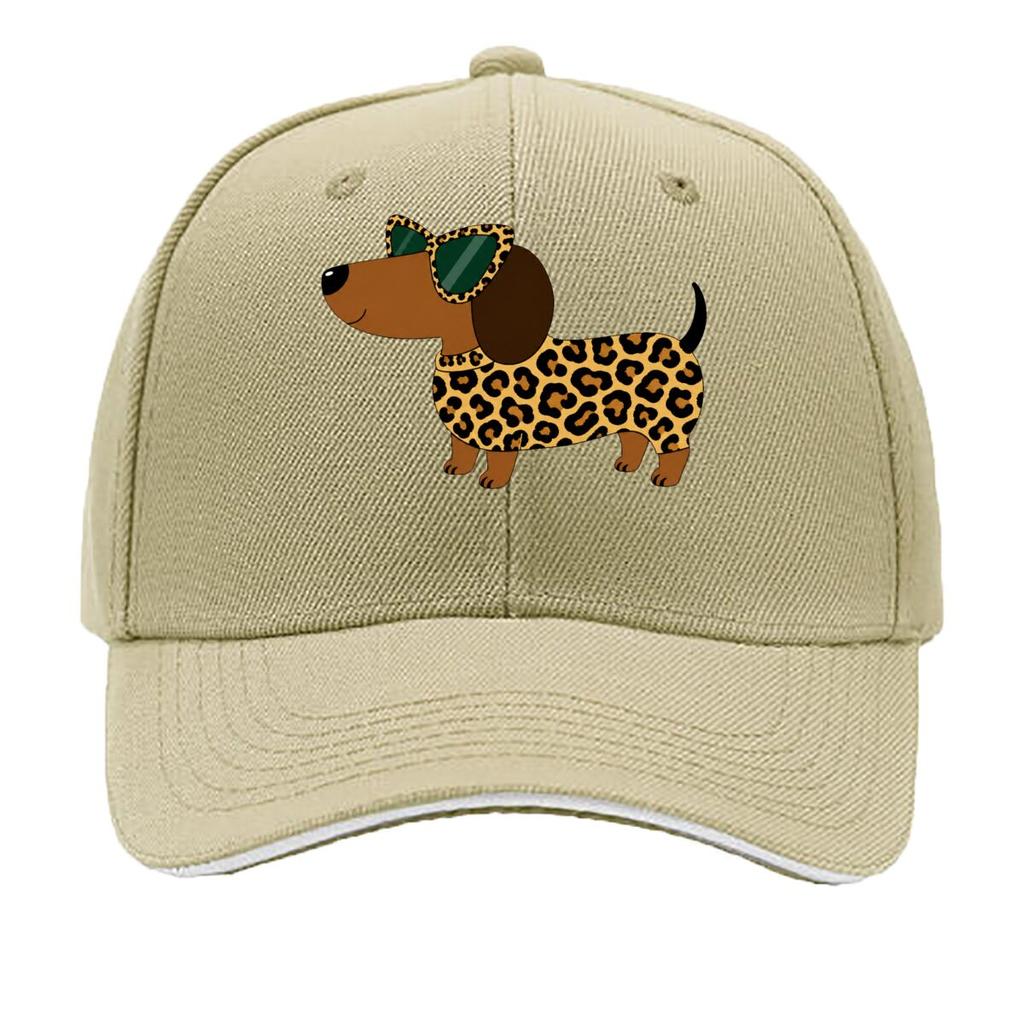 Cool Leopard Dachshund Sunglasses Dog Cartoon Sandwich Baseball Cap Sun Cap Outdoor Workouts Hat