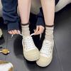 New canvas shoes women's new spring older children's graffiti biscuit shoes platform soles student versatile sports board shoes