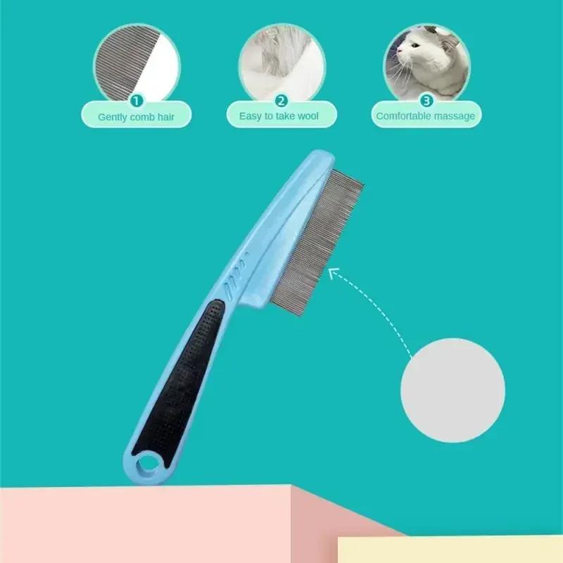 Seasonal Molting Pet Supplies Hair Removal Brush and Lice Brush Anti Insect Knot Stainless Steel Comb Dog and Cat Beauty Comb