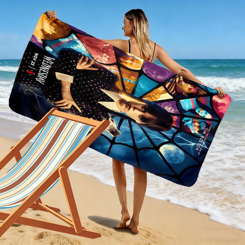 Dark Elegance: Gothic Beauty beach towel beach Beach towel for vacation photos swim seaside Absorbent bath towel Outdoor picnic beach mat printing