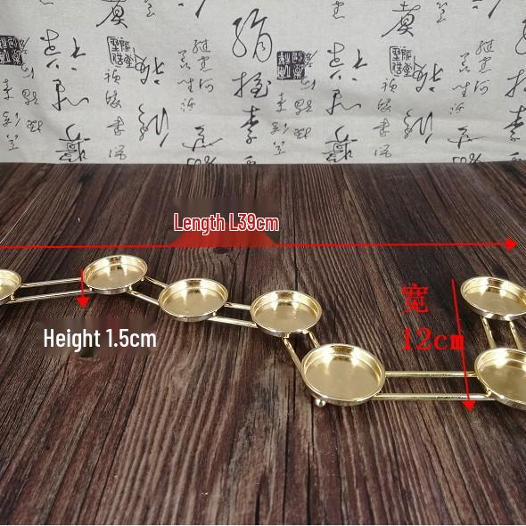 Buddhist Ghee Lamp Holder - Seven Stars Oil Lamp with Lotus Design for Temple Offerings and Everlasting Candle Display.