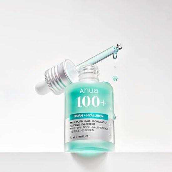 ANUA PDRN Hyaluronic Acid Capsule 100 Serum 50ml Large Capacity Beauty Essence Moisture Hydration Skin Texture Radiance Dewy Hyaluron High-Density Dry