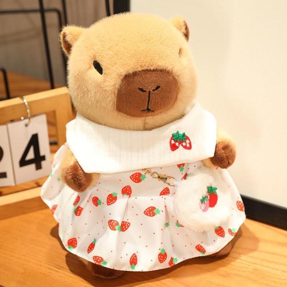 Dress Up Capybara Plush Doll Cartoon Capibara Fluffty Doll Cute Capybara Plush Toy  Home Decor