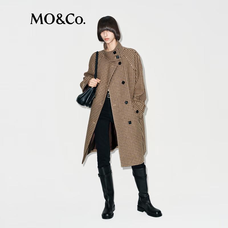 

MO&Co. Women s High-Neck Wool Houndstooth Sweater S