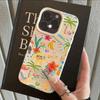 Dreamy Cool Flower Lily Luxury Lichee Leather Pattern Phone Case For iPhone 17 16e 16 15 14 13 12 11 Air Pro Max Plus X XR XSMax