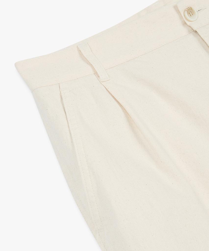 MAN ON THE BOON One-Tuck Pleated Cotton Pants_Ivory 4716104012