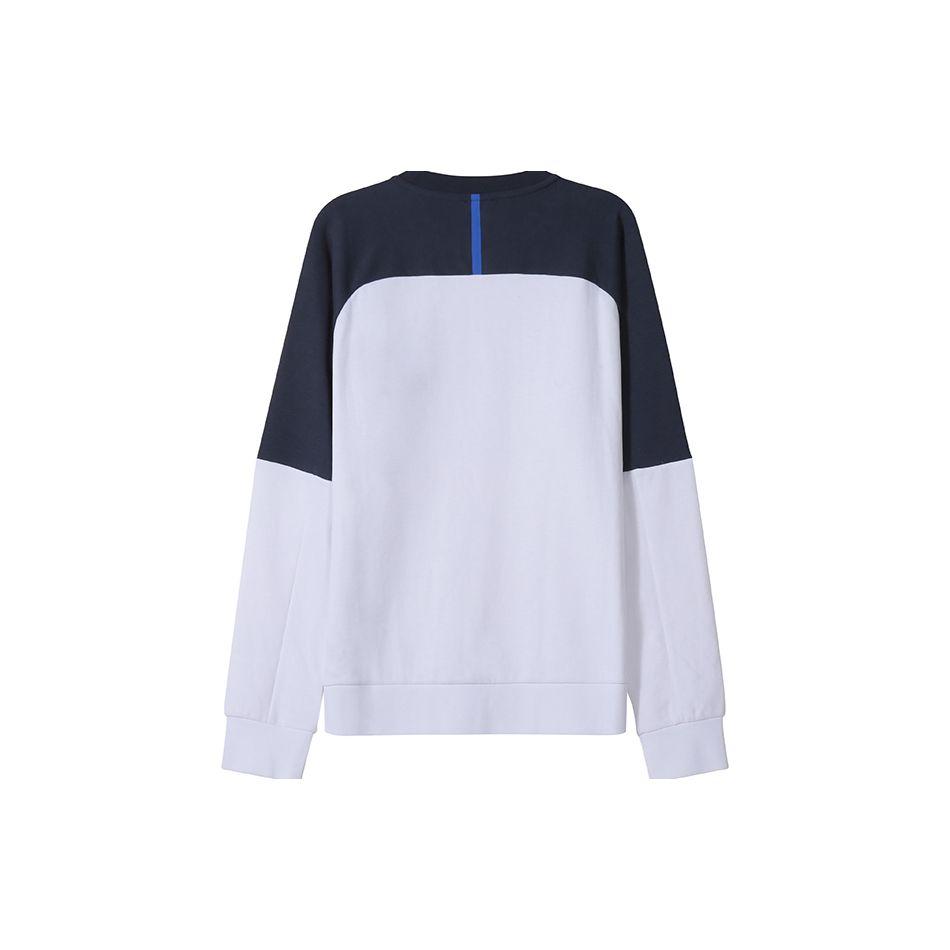 Emporio Armani EA7 SS22 Color Block Logo Crew Neck Sweatshirt Men Sweatshirt White 3LPM41-PJANZ-1100