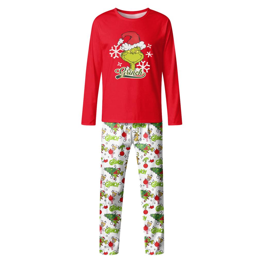 Print Cute Family Set Pajamas, Home Clothes, Family Set Long Sleeve Top Pants Set