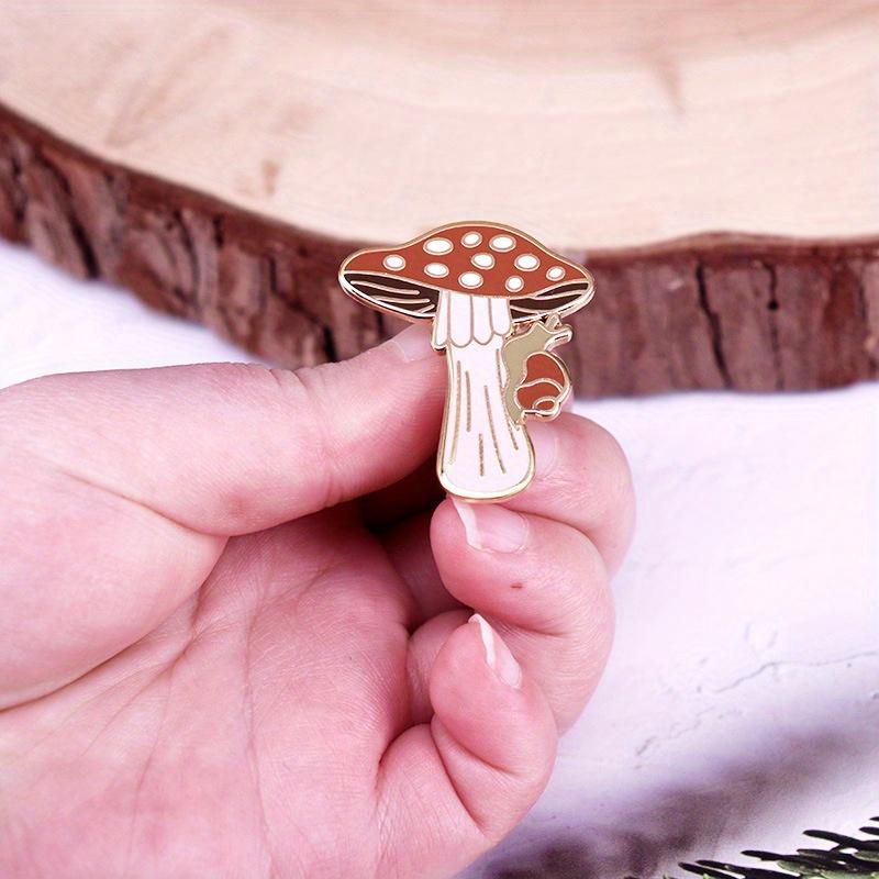 Snail Crawling Mushroom Fun Brooch Backpack Clothing Decoration Fashion Accessory Gift
