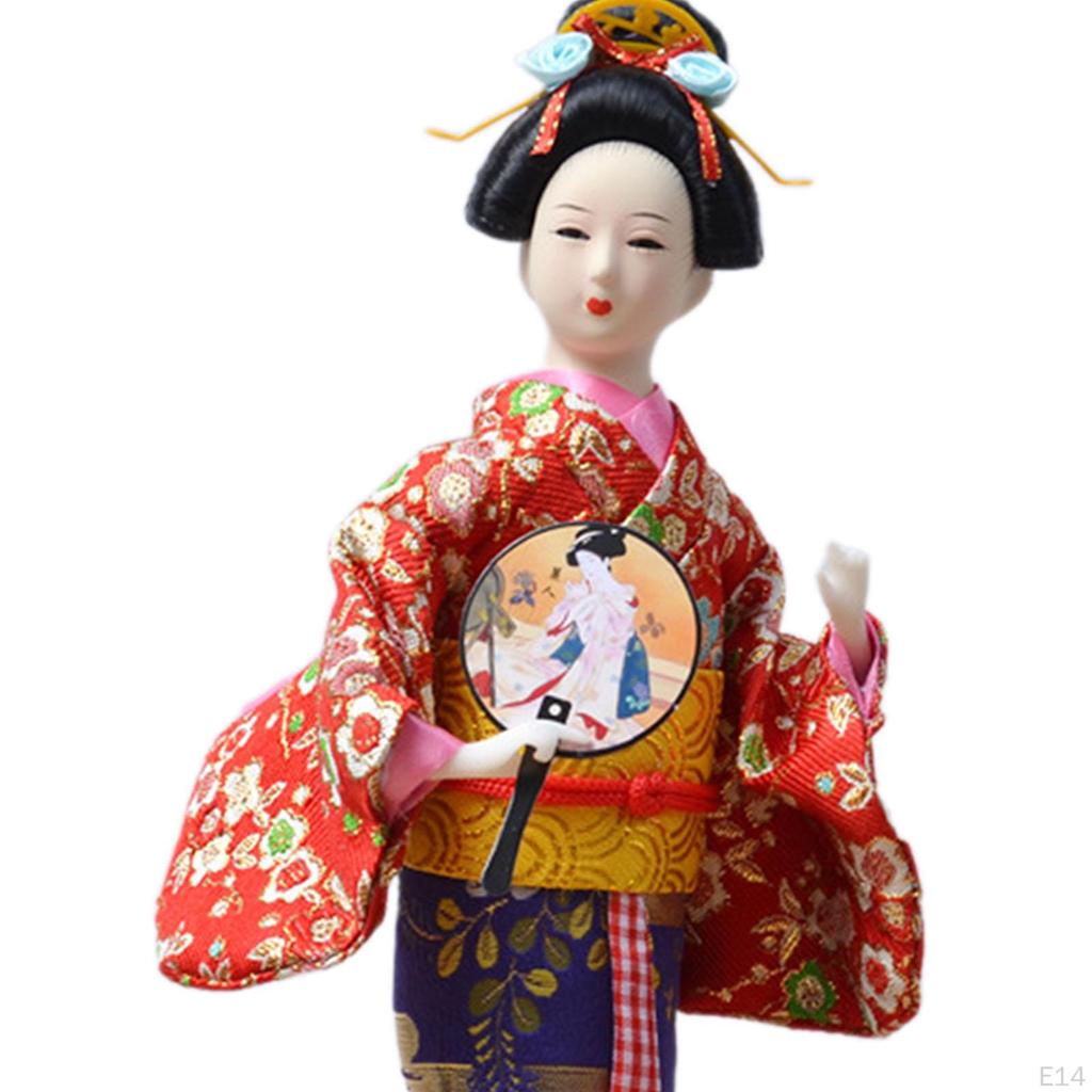 Japanese Kimono Doll Asian Statue Lady Statuette Decorative Collectible Figurine Kabuki for
