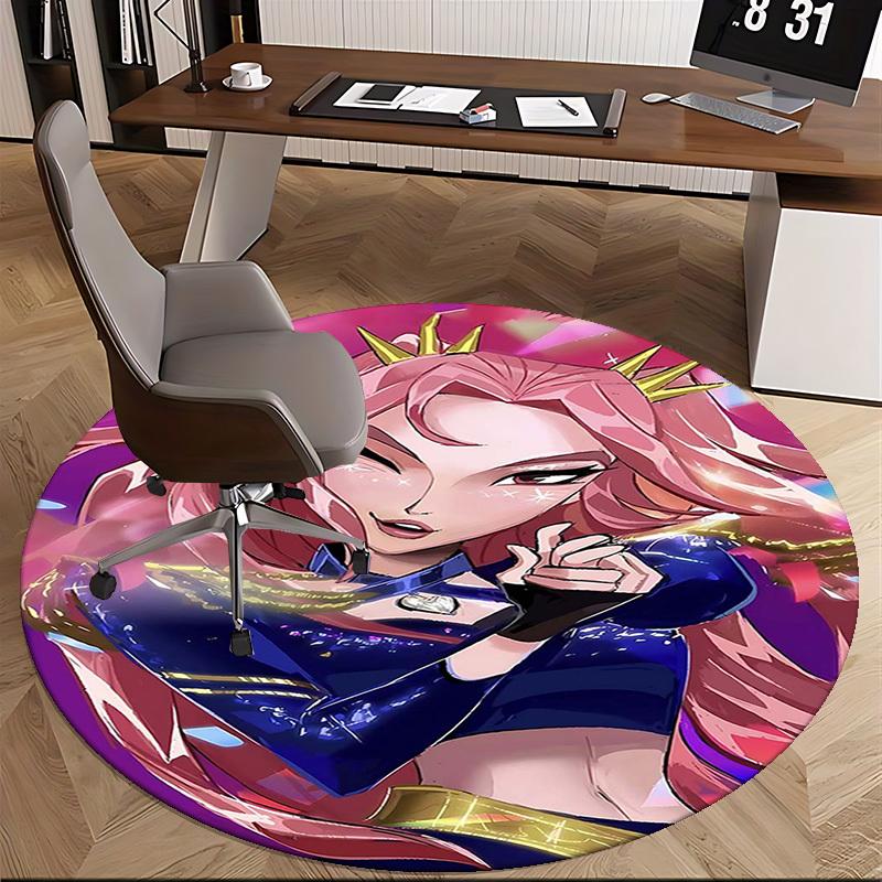 1pc Anime Design Round Carpet - Office Chair Mat, Non-Slip Rug for Anime Fans | Perfect Gift for Anime Lovers | Suitable for Home Decor, Living Room