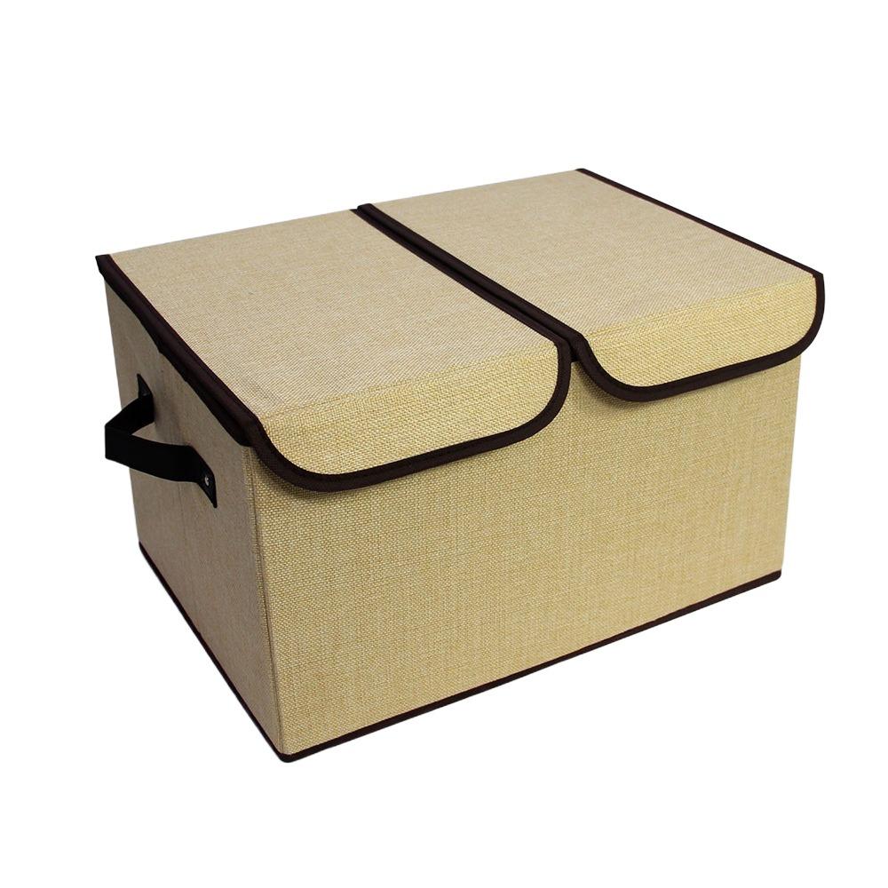 with Double-Lid Fabric Storage Box Dividers Home Storage Organizer  for Home Closet Office