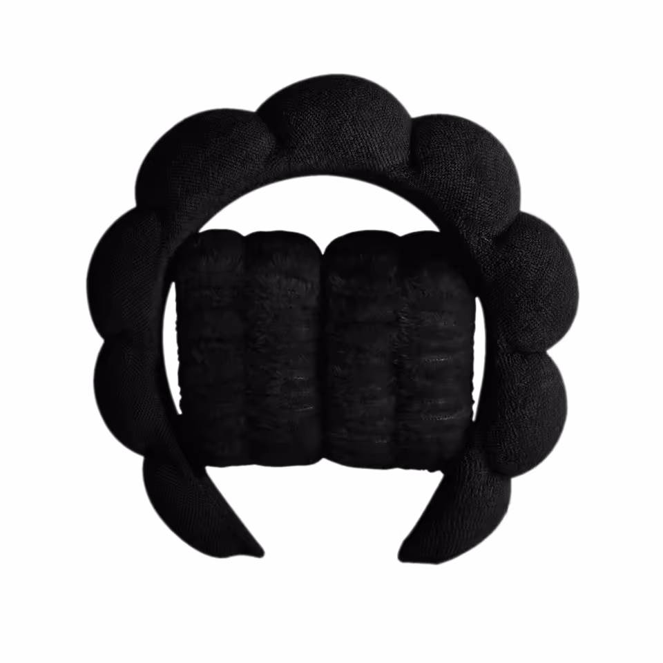 3Pcs Fashion Microfiber Washing Wristbands Scrunchies Puffy Headband Spa Bubble Headband for Washing Face Makeup Shower Skincare