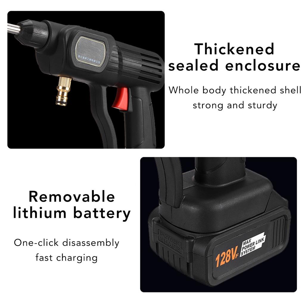 88V Handheld Cordless High Pressure Car Washer Automatic Sprayer Car Washing Machine Cleaner Fit for Battery 1000W