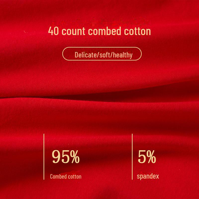 "New Autumn/Winter Men's Pure Cotton Boxer Briefs In Bright Red for Birth Year Boys - Ideal for Weddings and Teens"