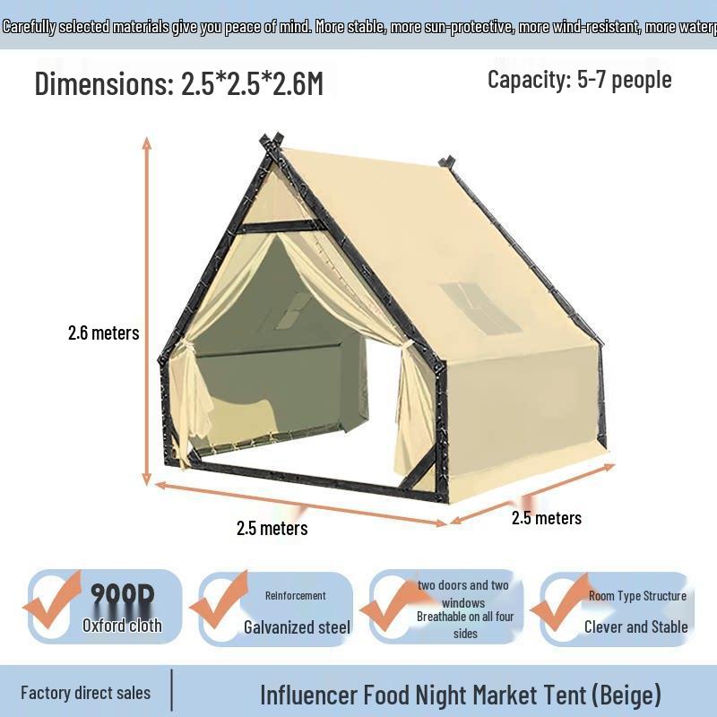 Three-Person Rainproof BBQ Dining Tent for Outdoors & Indoors
