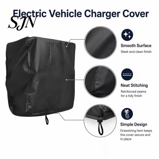 Heavy Duty Dustproof Protective Cover Car Charging Station Dust Cover, Universal Waterproof Oxford Cloth Outdoor Pile Shield Shield, Drawstring Design