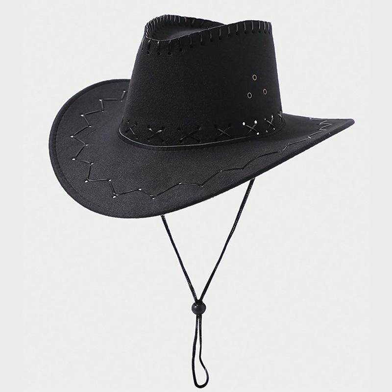Men's and women's cowboy hats, sunscreen visors, grassland western cowboy hats, couples traveling with big eaves, top hats, suede