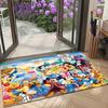 1pz Tappeto Cartoon Mickey, 100% Poliestere, Antiscivolo, Lavabile in Lavatrice, Impermeabile, Decorazione per Cortile e Giardino Esterno, Decorativo per Casa e Camera da Letto