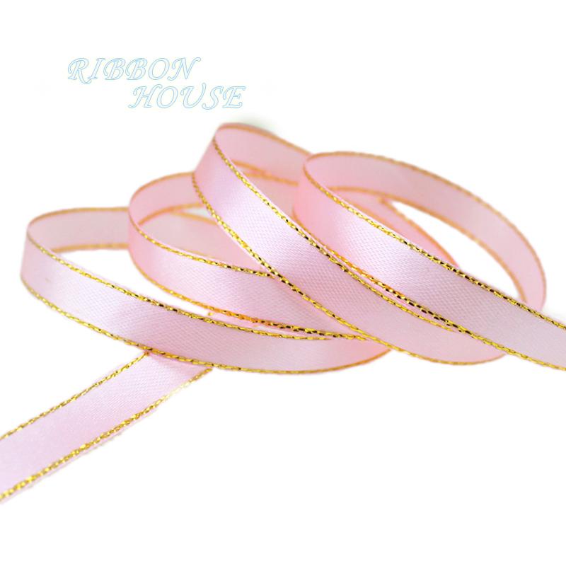 (25 Yards/roll) Gold Edge Ribbon Satin Ribbons High Quality Gift Packaging Ribbons 6/10/20/25/40mm