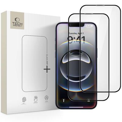 Tech-Protect Glass Fit+ Tempered Glass 2-Pack Iphone 13 / 13 Pro / 14 / 16E Black