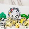 Cusdie Dadi Animali DnD Carini Resina 7 Pezzi Vari D4 D6 D8 D10 D% D12 D20 Set di Dadi Poliedrici per Giochi di Ruolo D&D Giochi da Tavolo