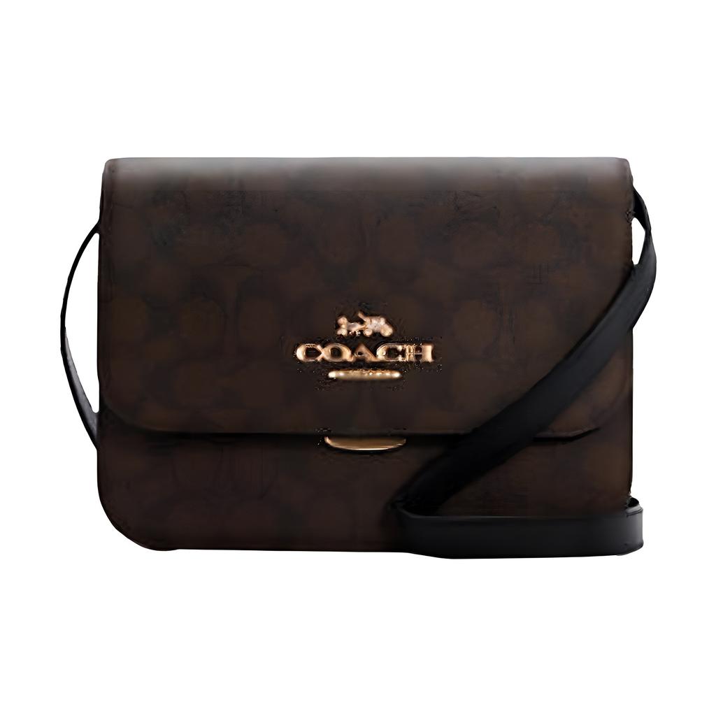 Coach Brynn 25 Classic Monogram Flap Coated Canvas And Leather Shoulder Bag Women shoulder bag Brown C5633-IMAA8
