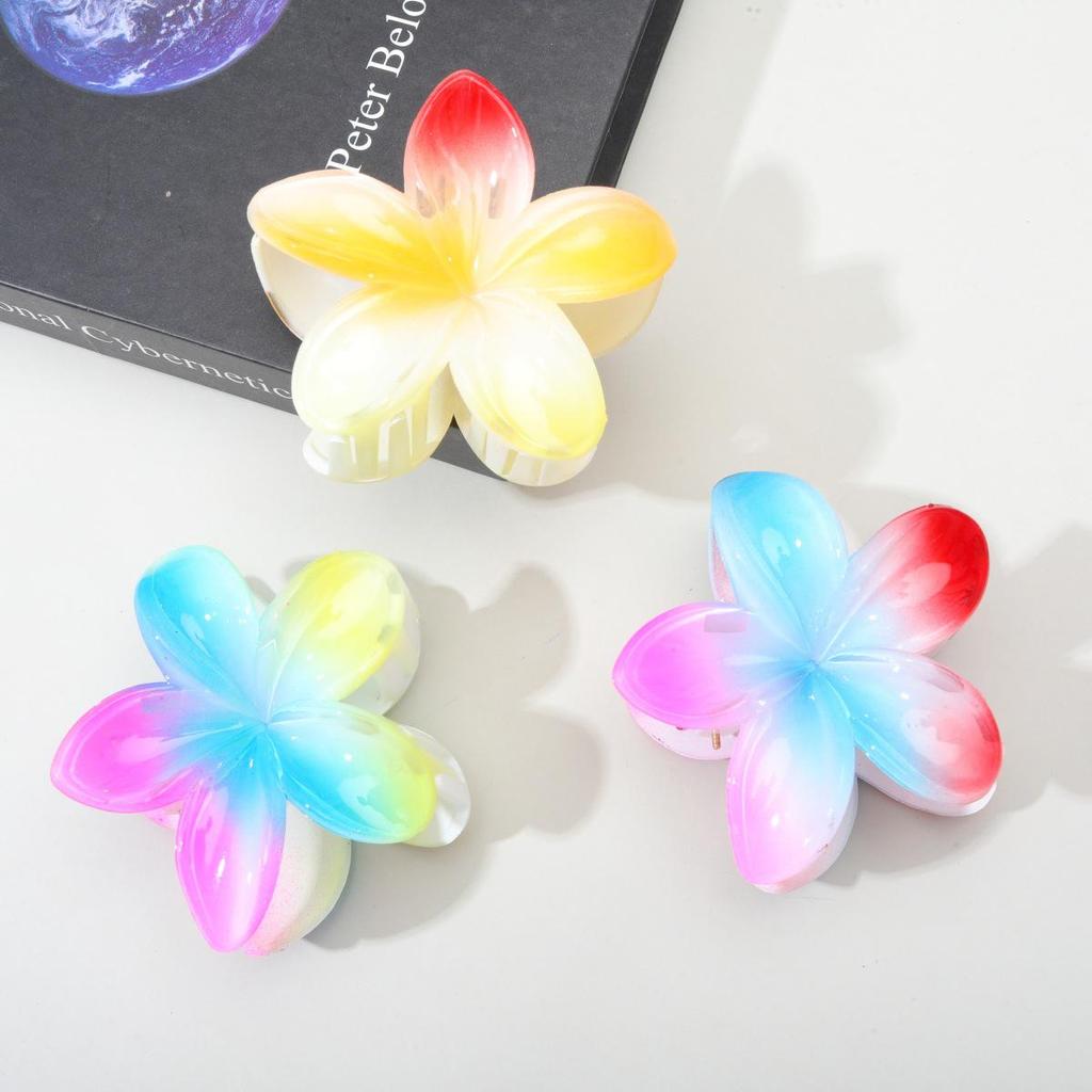 Gradient Plumeria Bauhinia Hair Clip - Simple Style Claw Clip for Women
