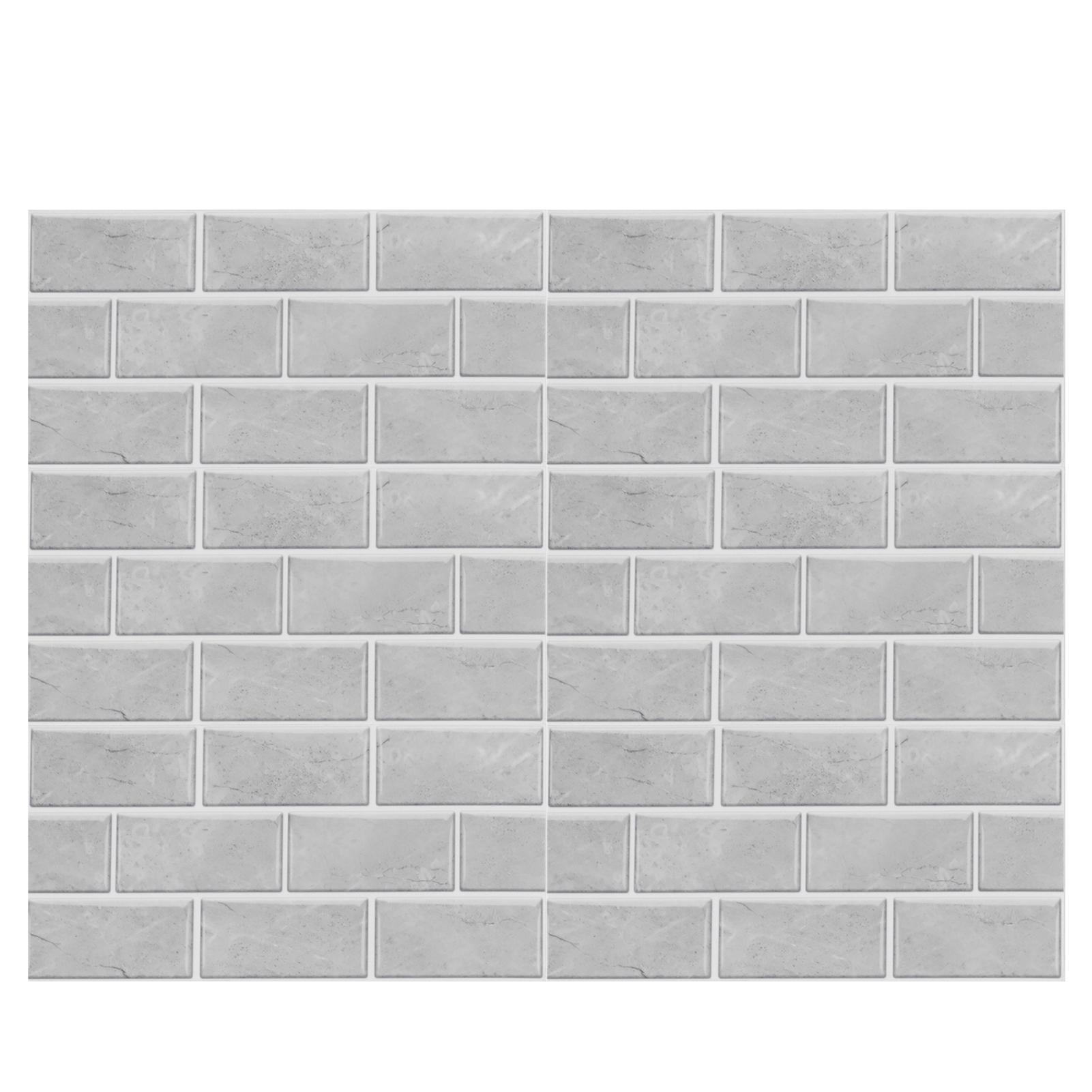 Konnwei Gray 6Pcs Tile Pattern Wall Decal Waterproof Selfadhesive Wall Sticker For Home Kitchen