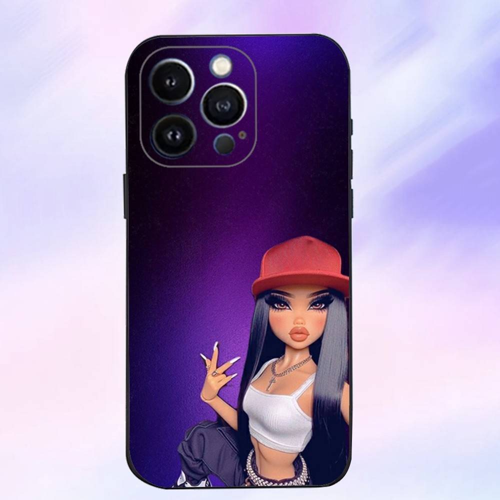 Fashion B-Bratz D-Doll Phone Case For iPhone 16,15,14,13,12,11 Plus,Pro Max,XS,X,XR,SE,Mini,8,7,Soft Silicone Black Cover