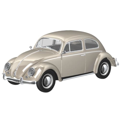 Aoshima Bunka Kyozai 1/32 Scale Rakupla Snap Kit No. 20-LB Volkswagen Beetle Light Beige Pre-Colored Plastic Model Kit (Car)