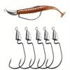 5pcs Crank Hook Bullet Lead Pendant Counterweight Hook Fishing Hooks Kit  Barbed Hooks Outdoor Fishing Tools Accessories