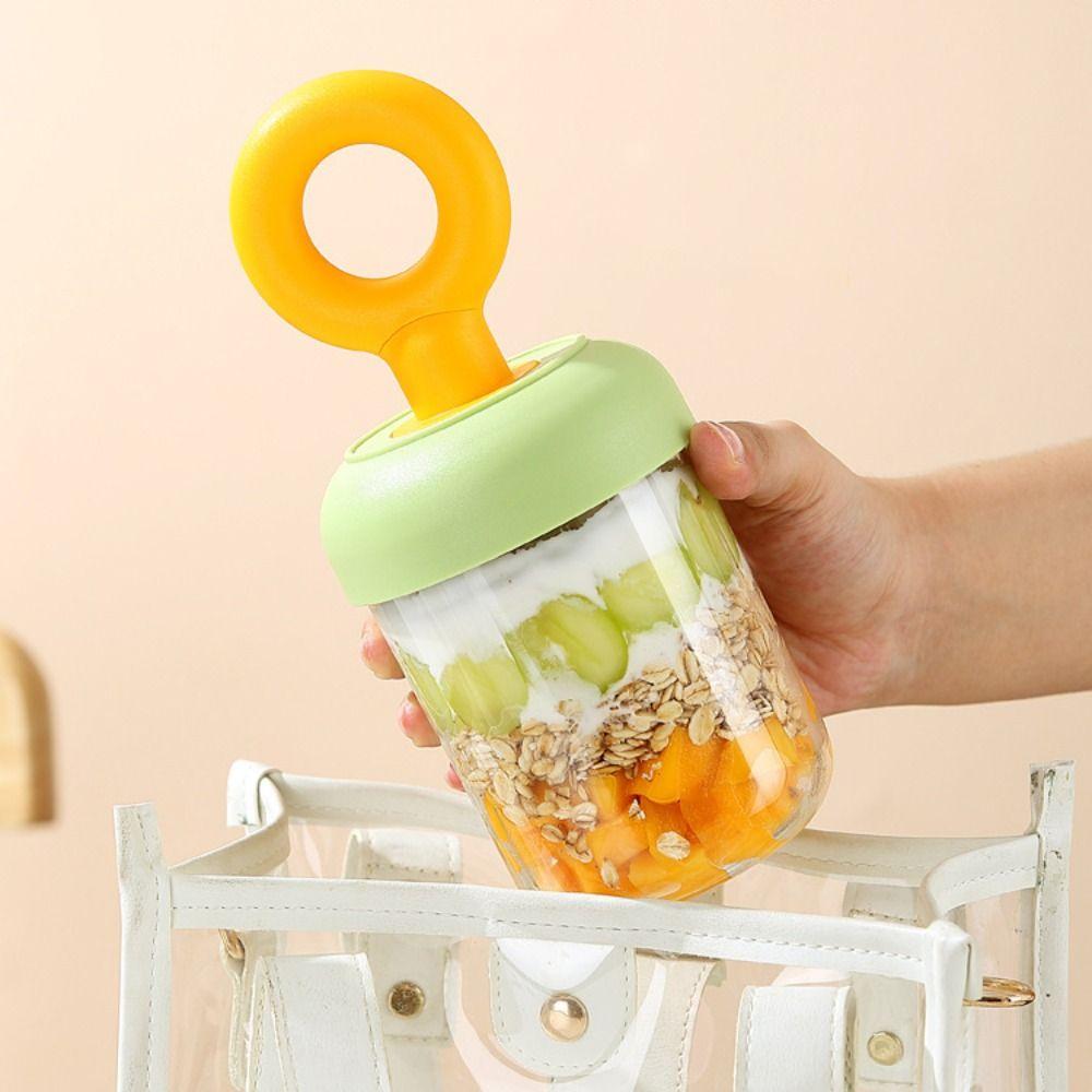 Handheld Yogurt Bowl 500ml Oats Container New Breakfast Cups  for Oatmeal Cereal Nut Yogurt