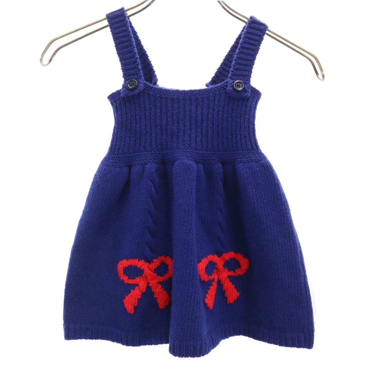 

GUCCI Made in Italy wool No sleeve knit one piece 12/18m blue Kid s Used