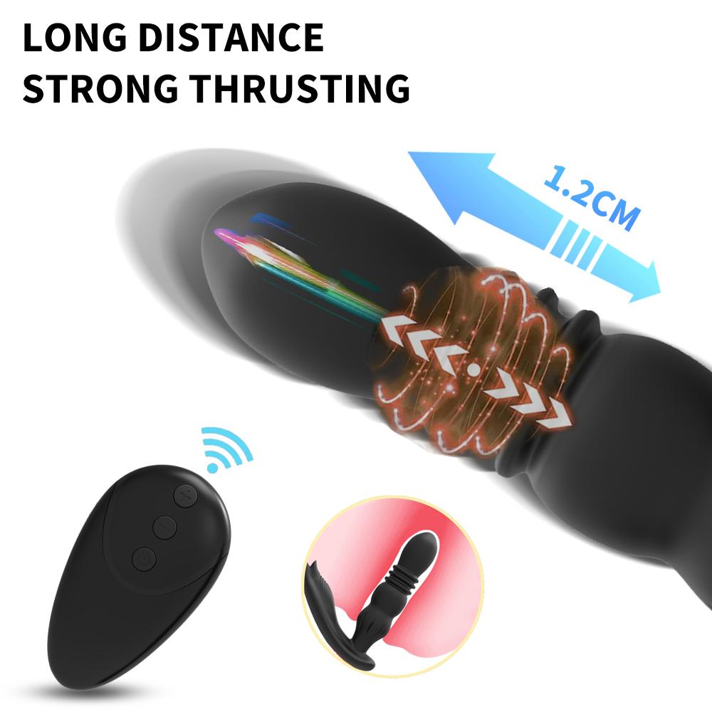 3 In 1 Large Anal Vibrator Plug Prostate Massager Remote Control Silicone Anal Plug Butt Plug Sex Toys for Men Adults