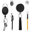 4 Pcs Heavy Duty Retractable Pull Pen Pencil Holder Universal Pencil Lanyard Ideal Grip Stretch Pen Holder with Belt Clip Key Ring Thick Nylon Cable