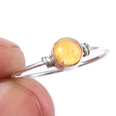 Natural Citrine Gemstone Handmade 925 Solid Sterling Silver Ring Size 6.5 C7k23