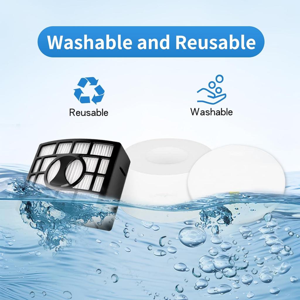 Soft Bristle Brushroll Roller Hepa Foam Filter Replacement Parts Compatible with Shark DuoClean NV800 NV800W NV801 NV801Q NV803 UV810 Vacuum