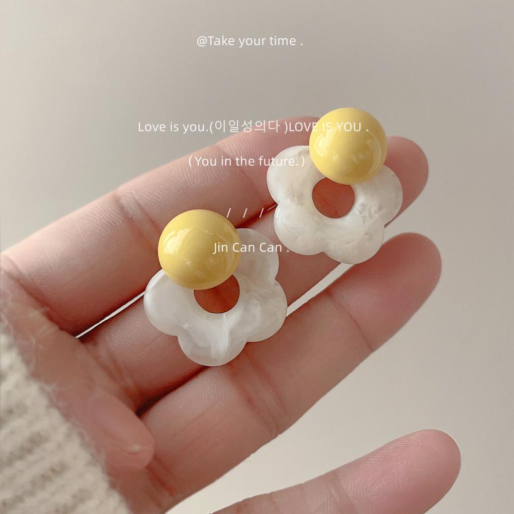 

Сладкая теплая цветовая гамма, контрастные цветные серьги с цветком для женщин 1 pair