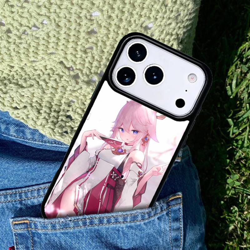 Genshin Impact Yae Miko Phone Case Cover Compatible with for IPhone 17air 16e 15 14 13 12 11Pro Max 17 Air