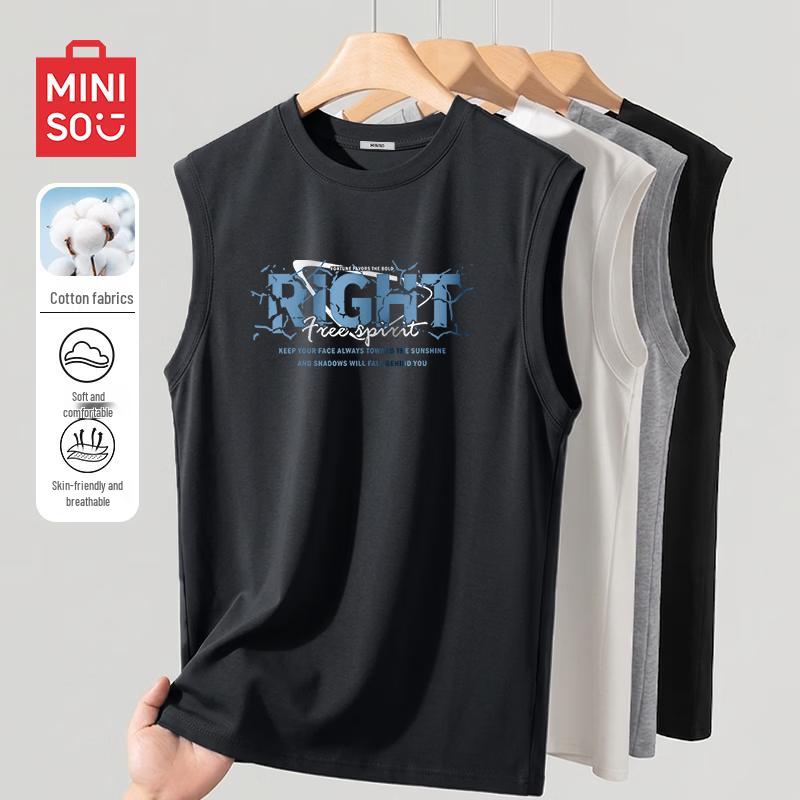 MINISO Men's Pure Cotton Sleeveless Vest