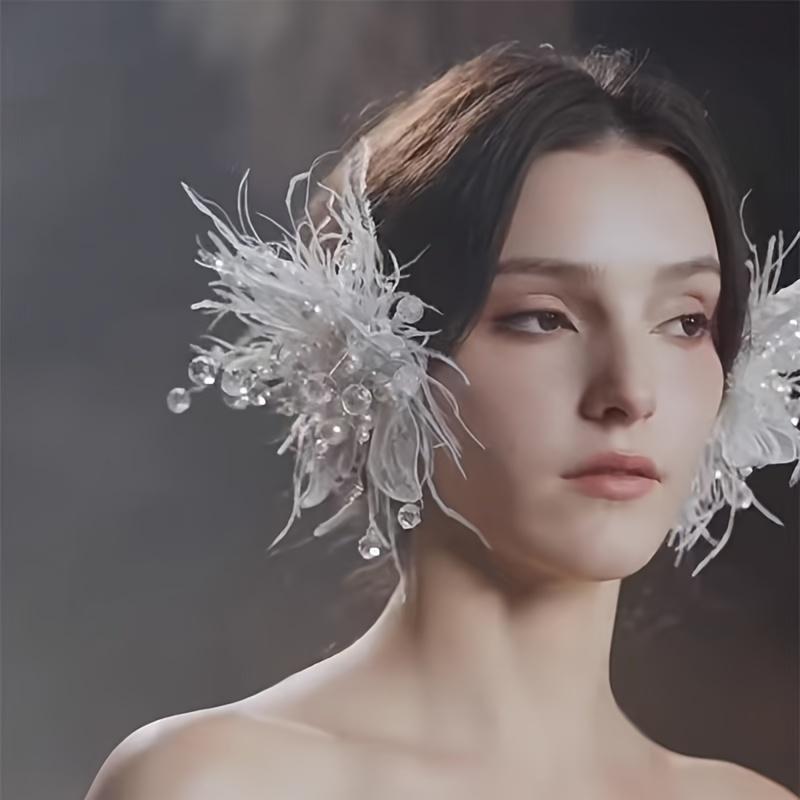 Fashion Handmade White Floral Edge Clip Bridal Wedding Accessory Hairpin