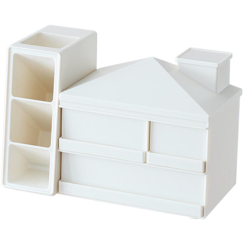 Small House Pen Holder Creative Storage Box Large Capacity Marker Pen Storage Oblique Pen Holder