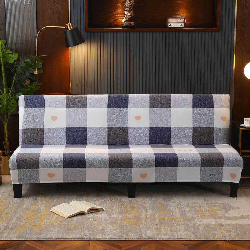 Stretch Futon Cover Armless Sofa Covers Sofa Bed Covers Couch Cover Sofa Slipcover Furniture Protector With Elastic Bottom 1Pc